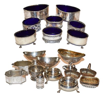 Lot 287 - A collection of assorted silver salt-cellars,...
