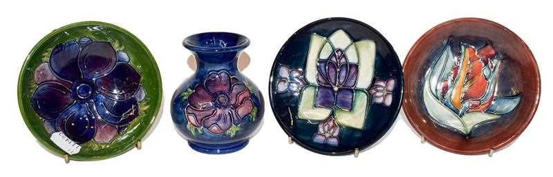 Lot 40 - Two Moorcroft pin dishes, a small dish and a...
