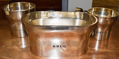 Lot 210 - A Large Krug pewter Champagne ice bucket, a...