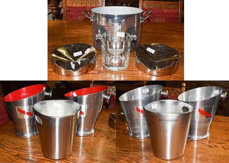 Lot 213 - A pair of Bollinger Champagne ice buckets, two...