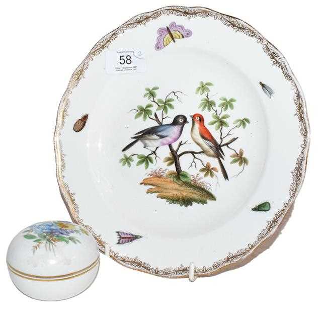 Lot 58 - A Meissen plate (second) and a Meissen dish...