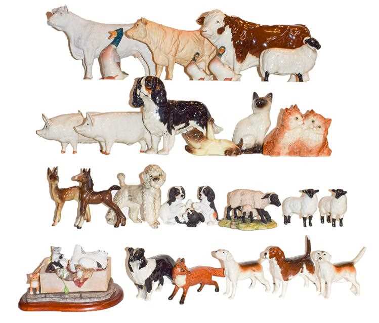 Lot 26 - Beswick animals including: 'Polled Hereford...