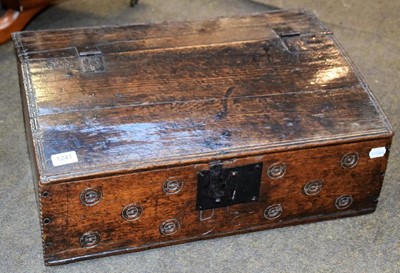 Lot 1241 - A 17th century oak bible box, together with a...