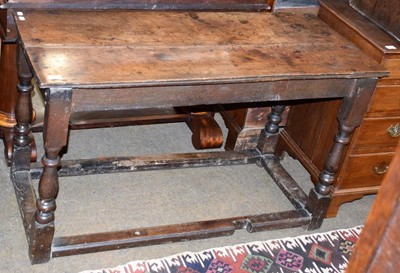 Lot 1244 - A 17th century and later oak side table,...