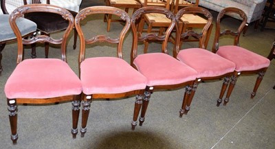 Lot 1267 - A set of five Victorian carved rosewood...