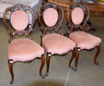 Lot 1267 - A set of five Victorian carved rosewood...