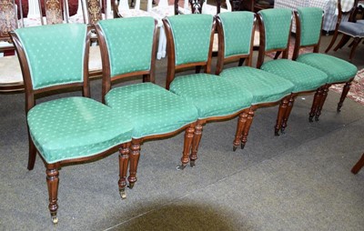 Lot 1272 - A set of five Victorian mahogany upholstered...