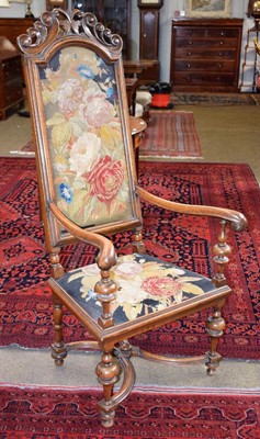 Lot 1281 - A Victorian walnut hall chair in the 17th...