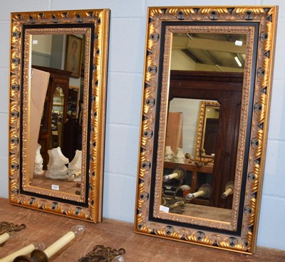 Lot 1323 - A pair of modern gilt mirrors together with a...