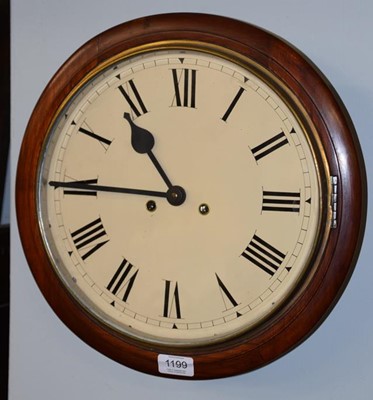 Lot 1199 - A 20th century mahogany striking wall clock,...