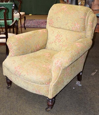Lot 1342 - A Victorian upholstered armchair on oak frame