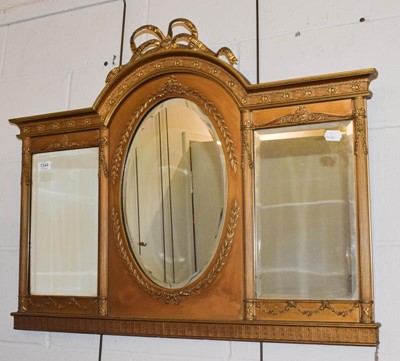 Lot 1344 - A 19th century gilt framed sectional mirror...