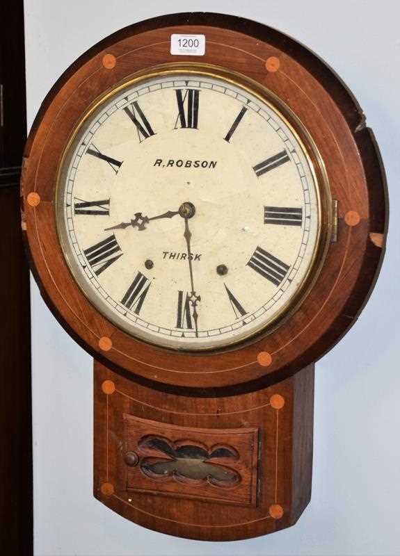 Lot 1200 - A Victorian mahogany drop dial wall clock,...