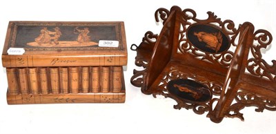 Lot 302 - Sorrento wood box and a pierced corner shelf and bracket (2)