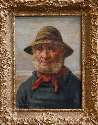 Lot 1011 - David W Haddon (fl. 1884-1914) Fisherman, head...