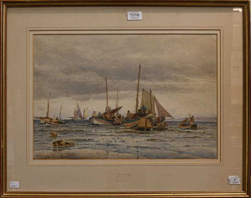 Lot 1016 - Thomas Bush Hardy (1842-1897) ''Landing fish...