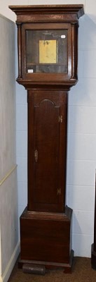Lot 1215 - An 18th century oak longcase clock case with a...