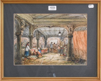 Lot 1033 - L.J. Rayner, Dover Market, watercolour, 24cm...