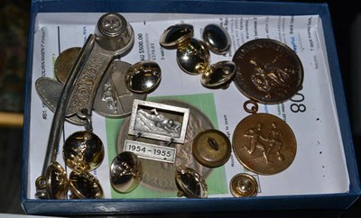 Lot 308 - A 1954 Royal Tournament 1st prize fencing medal, in bronze, engraved 1ST PRIZE SABRE v SABRE...