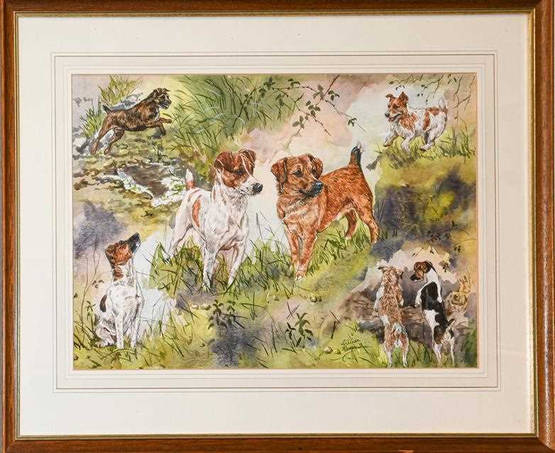Lot 1054 - Gillian Harris (20th century) ''Terriers, Holy...