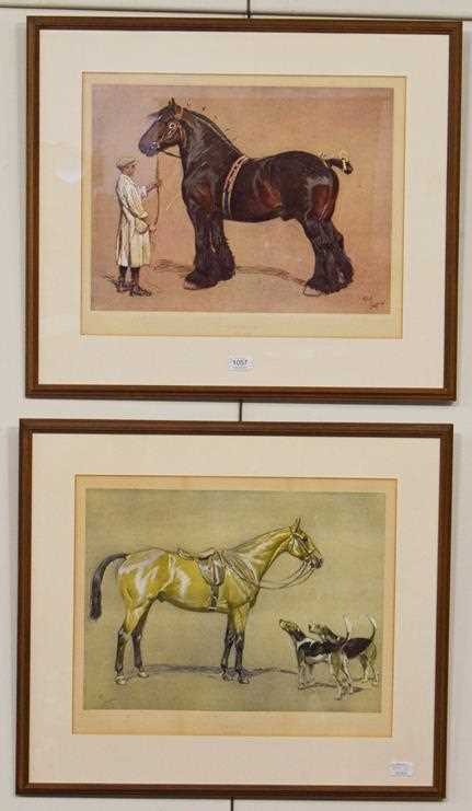 Lot 1057 - After Cecil Aldin, ''Strength'' and ''Brains'',...