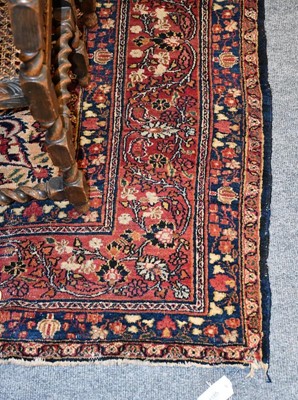 Lot 1185 - Mashad carpet, the midnight blue field of...