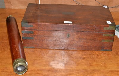 Lot 313 - Large day/night telescope by Arnold, London; and a mahogany writing slope (2)