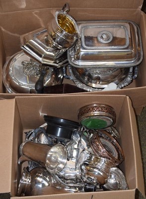 Lot 1118 - A collection of assorted silver plate,...