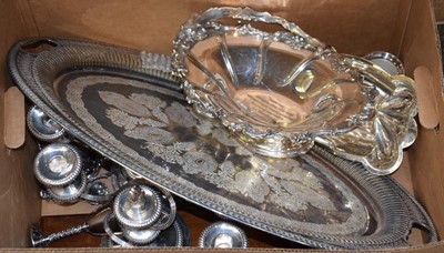 Lot 1126 - A collection of assorted silver plate,...