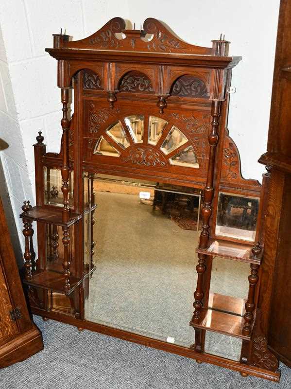 Lot 1165 - A Victorian mahogany framed over mantle mirror,...