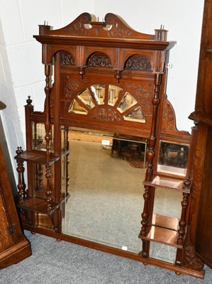 Lot 1165 - A Victorian mahogany framed over mantle mirror,...