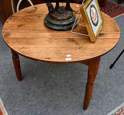 Lot 1168 - A 19th century pitch pine dining table,...