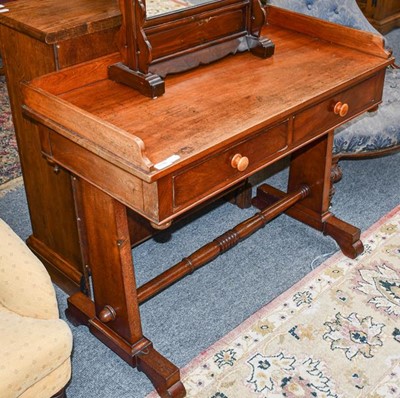 Lot 1176 - A Victorian mahogany two drawer washstand,...