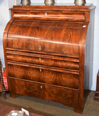 Lot 1204 - A 19th century mahogany cylinder desk, 110cm...