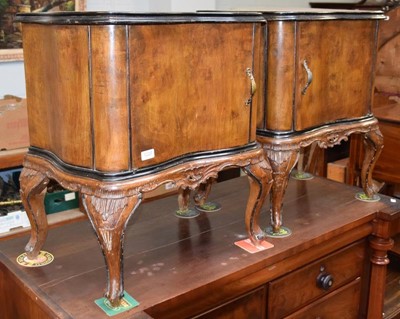 Lot 1226 - A pair of circa 1920s Queen Anne style walnut...
