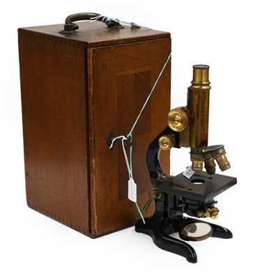 Lot 3186 - E Leitz Wetzlar Brass Microscope no.149272...