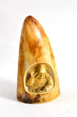 Lot 329 - Carved 'scrimshaw' tooth