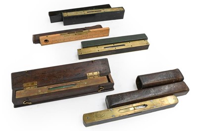 Lot 3218 - Spirit Levels R Routledge 1885 brass/rosewood...