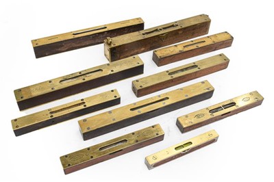 Lot 3213 - Spirit Levels brass/rosewood and others John...