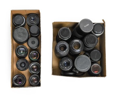 Lot 3384 - Various Lenses including Vivitar f4.5 80-230mm,...