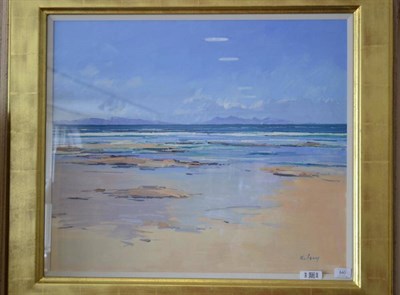 Lot 840 - Robert Kelsey (20th/21st century)   "Islay & Jura from Kintyre  "  Signed, oil on canvas, 58.5cm by