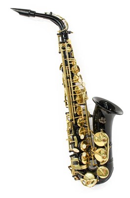Lot 424 - Saxophone Eb Alto black finish to body with...