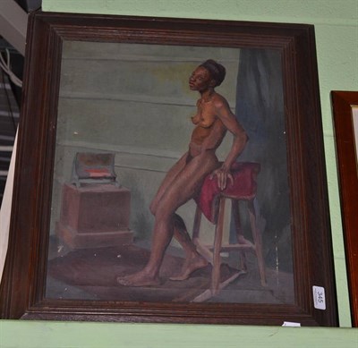 Lot 345 - Elizabeth Swinden Main, nude young black woman, oil on canvas