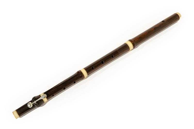 Lot 3040 - Rosewood Flute six holes and one key, in four...