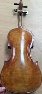 Lot 3025 - Violin 14" two piece back, ebony fingerboard...