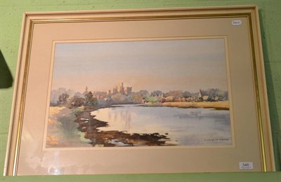 Lot 346 - E Charles Simpson, 'Worksworth Castle, Northumberland', signed, watercolour