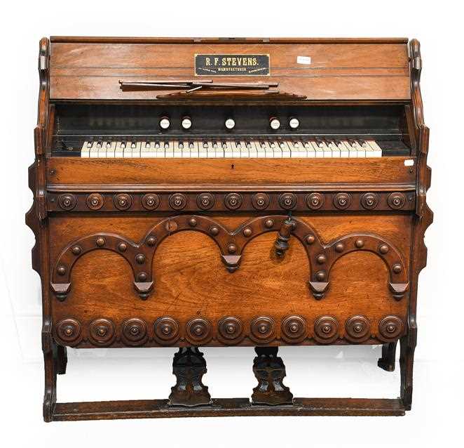 Lot 3065 - A Victorian Carved Walnut Gothic Revival Pedal...