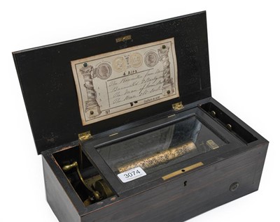 Lot 3074 - A Small Musical Box Playing Four Airs,...