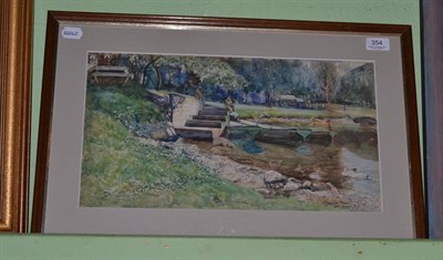 Lot 354 - A David Murray watercolour of boats, figures and ducks