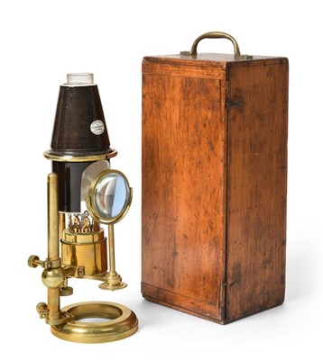 Lot 3188 - James Swift Brass Microscope Lamp on circular...